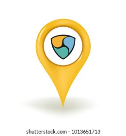 Nem Cryptocurrency Map Pin