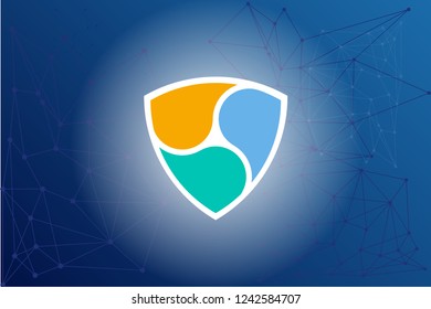 NEM cryptocurrency network vector illustration