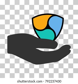 Nem Donation Hand vector pictogram. Illustration style is flat iconic symbol on a chess transparent background.