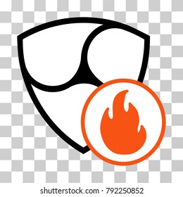 Nem Fire vector pictogram. Illustration style is flat iconic symbol on a chess transparent background.