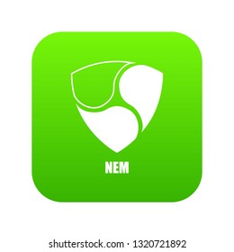 Nem icon green vector isolated on white background