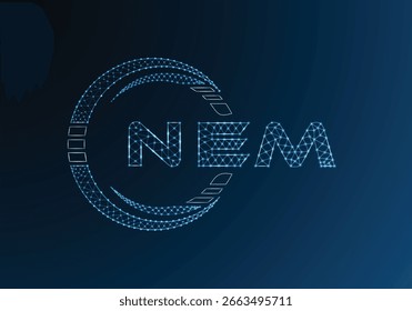 NEM low poly letter logo vector design. NEM lower poly logo design. Low poly logo.