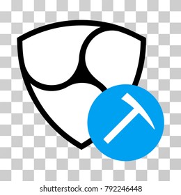 Nem Mining Hammer vector pictograph. Illustration style is flat iconic symbol on a chess transparent background.