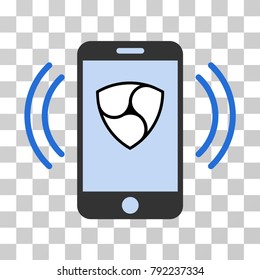Nem Mobile Banking vector pictograph. Illustration style is flat iconic symbol on a chess transparent background.