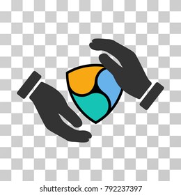 Nem Protection Hands vector pictogram. Illustration style is flat iconic symbol on a chess transparent background.