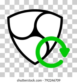 Nem Repay vector icon. Illustration style is flat iconic symbol on a chess transparent background.