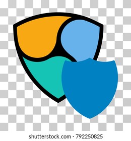Nem Shield vector pictogram. Illustration style is flat iconic symbol on a chess transparent background.