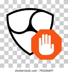 Nem Stop Hand vector pictogram. Illustration style is flat iconic symbol on a chess transparent background.