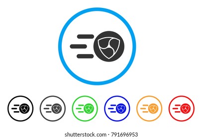 Nem Trace rounded icon. Style is a flat grey symbol inside light blue circle with bonus color versions. Nem Trace vector designed for web and software interfaces.
