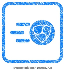 Nem Trace rubber seal stamp watermark. Icon vector symbol with grunge design and dust texture in rounded frame. Scratched blue sticker on a white background.