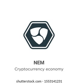 Nem vector icon on white background. Flat vector nem icon symbol sign from modern blockchain collection for mobile concept and web apps design.