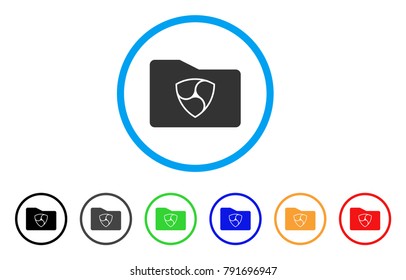 Nem Wallet rounded icon. Style is a flat grey symbol inside light blue circle with additional colored variants. Nem Wallet vector designed for web and software interfaces.