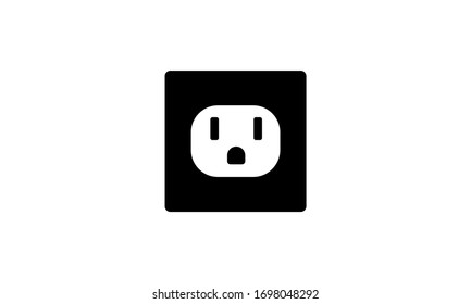 NEMA 5-15 grounded power outlet, AC power plug and socket vector icon