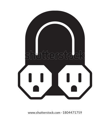 Nema 5-15 power outlet flat icon for apps or websites