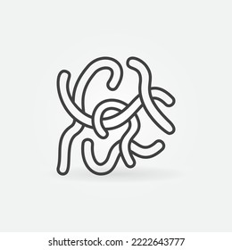 Nematodes Roundworms linear vector Nemathelminthes concept icon or logo element