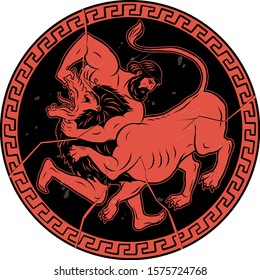 Nemean lion  12 Labours Hercules Heracles  Myths Of Ancient Greece illustration