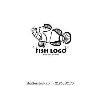 Nemo fish logo silhouette vector design