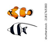  Nemo fish on isolated white background.