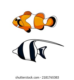  Nemo fish on isolated white background.