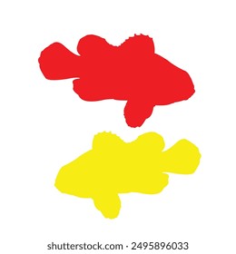 nemo fish silhouette design with bright colors and white background