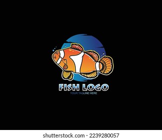 Nemo fish vector design logo