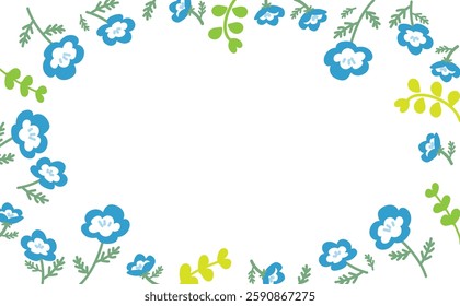 Nemophila background frame illustration material