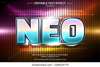 Neo 3D editable text effect template