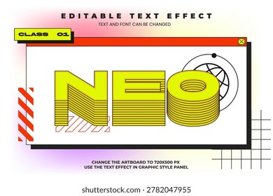 Neo Brutalism Editable Text Effect with Bold Outlines and Hard Shadows