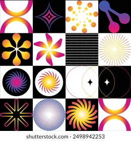 Neo Brutalism pattern art work in full vector 