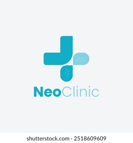 Logotipo de Neo Clinic, médico, saludable, logotipo de la medicina Plantilla de Vector totalmente editable