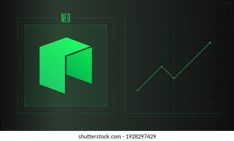 Neo colorful gradient logo. Cryptocurrency growth infographic concept background.