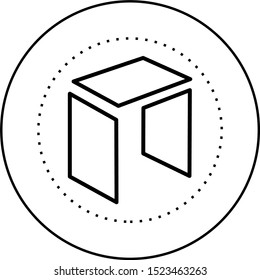 Neo crypto currency line art icon.  Black  aesthetic contour