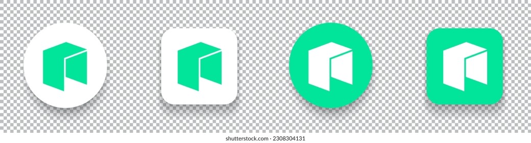 Neo (NEO) crypto currency logo symbol set isolated on transparent background vector