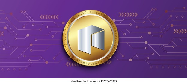 Neo Crypto currency technology vector illustration banner. Can be used as background, backdrop, poster, cover and print design template.