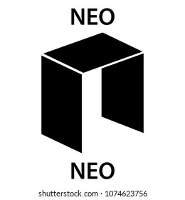 NEO cryptocurrency blockchain icon. Virtual electronic, internet money or cryptocoin symbol, logo