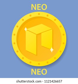 NEO cryptocurrency blockchain icon. Virtual electronic, internet money or cryptocoin symbol, logo