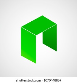 Neo  cryptocurrency symbol  on white background.  Digital currency. Virtual money. Blockchain based secure. Easy to use design template for your business projects.
