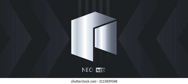 NEO Cryptocurrency symbol vector illustration. Block chain based technology background with crypto logo design. 