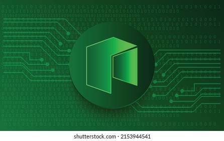 Neo NEO Cryptocurrency dinero virtual. Banner de tecnología y plantilla de ilustración vectorial de fondo.