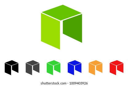 Neo Currency icon. Vector illustration style is a flat iconic neo currency symbol with grey, yellow, green, blue, red, black color versions. Designed for web and software interfaces.