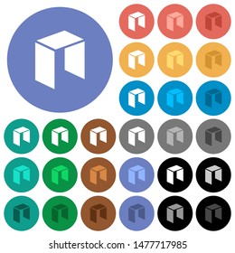 Neo digital cryptocurrency multi colored flat icons on round backgrounds. Included white, light and dark icon variations for hover and active status effects, and bonus shades.