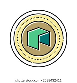 neo digital money color icon vector. neo digital money sign. isolated symbol illustration