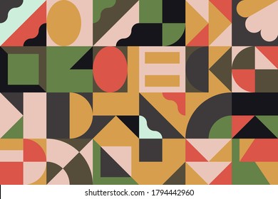 Obra de arte geográfico de diseño de composición abstracta vectorial hecha con formas geométricas coloridas y figuras geométricas simples, útil para el fondo de la web, bellas artes de afiches, portada y príncipe.