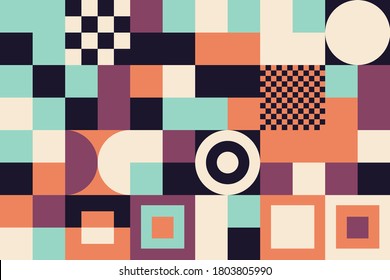 Obra de arte geográfico de diseño de composición abstracta vectorial hecha con formas geométricas coloridas y figuras geométricas simples, útil para el fondo de la web, bellas artes de afiches, portada y príncipe.