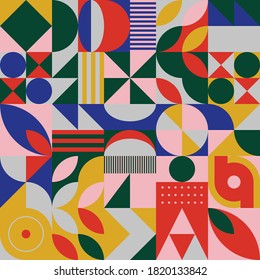 Obra de arte geográfico de diseño de composición abstracta vectorial hecha con formas geométricas coloridas y figuras geométricas simples, útil para el fondo de la web, bellas artes de afiches, portada y príncipe.