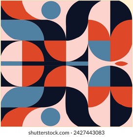 Neo geo geometric pattern, colorful seamless pattern avant-garde style.Neo Geo vector background. Geometric shapes dots construction abstract pattern.eps10.