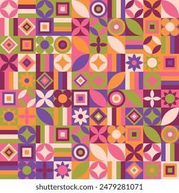 Neo geo patrón sin fisuras con Formas geométricas únicas. Ilustración vectorial Abstractas para póster, Anuncio, volantes, cubierta de libro, presentación, Fondo de pantalla, paquete, envoltura de regalo