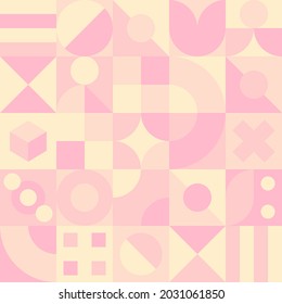 Neo Geometric Pattern Design with Calm Color Theme. Abstract Geometry, Unique Shapes Vector Graphic. Good for Bed Sheet, Pillow Case, Gordyn, Curtain, Tablecloth, Printing Design Template, etc