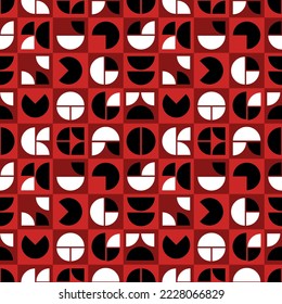 Neo geometric seamless pattern or background in red color. Perfect for banner, poster, textile and other design