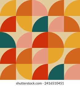 Neo Geometric Seamless Patterns Bauhaus Style, Retro pattern, simple shapes, 60s 